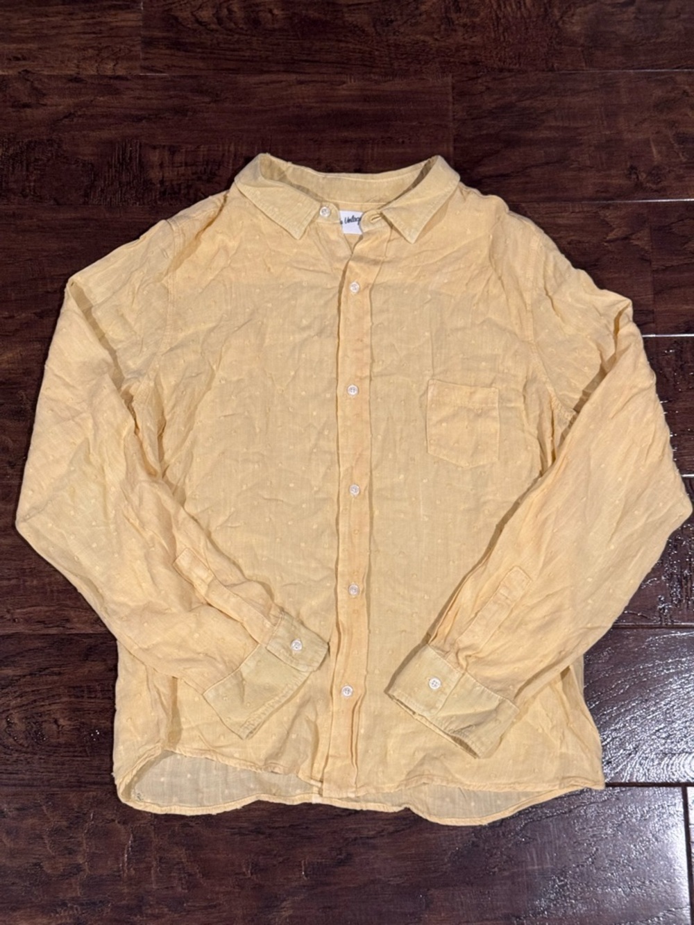NWOT The Nu Vintage Yellow Button Down Top Size XL